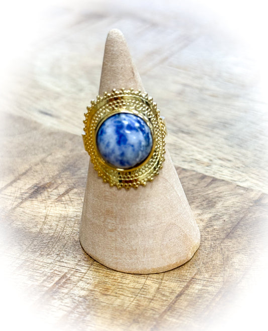 BAGUE AGATE BLEUE