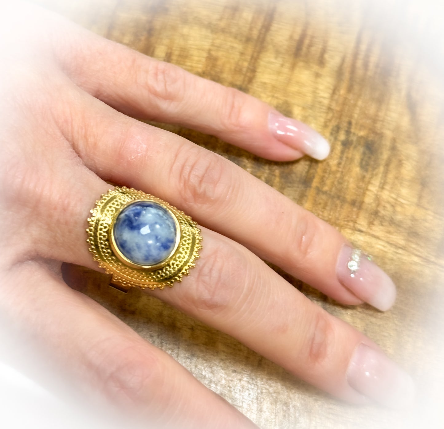 BAGUE AGATE BLEUE
