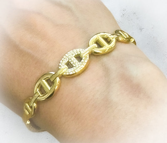 BRACELET ACIER GOLD AYA