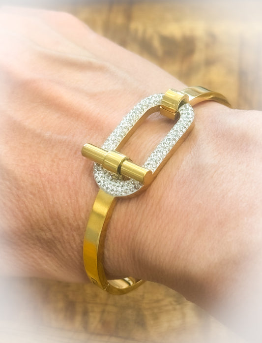 BRACELET ACIER GOLD PALMA